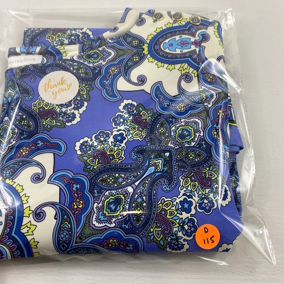Charter Club Blue and White Paisley Blouse - Picture 11 of 11